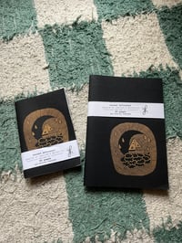 Image 1 of Carnet A5 ou A6 Dans les nuages or sur fond noir