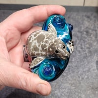 Image 2 of RESERVED for Anita - XXXXL. Diving Harbor Seal Glass Sculpture #3 - Flamework Glass Sculpture