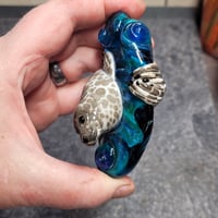 Image 4 of RESERVED for Anita - XXXXL. Diving Harbor Seal Glass Sculpture #3 - Flamework Glass Sculpture