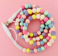 Shiny pastel beaded phone charger
