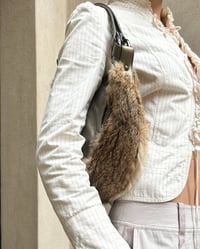 Image 3 of METALLIC LEATHER & FUR BAG