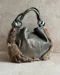 Image 4 of METALLIC LEATHER & FUR BAG