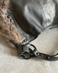 Image 7 of METALLIC LEATHER & FUR BAG