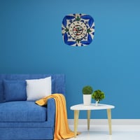 Image 3 of 11" Blue Fish Ceramic Wall Clock: Italian Coastal Decor, Silent Quartz