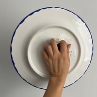 Image 4 of 11.5" Vibrant Blue & Ivory Sun Ceramic Plate Clock: Home Decor