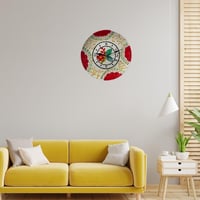 Image 4 of 11" Red Floral Ceramic Plate Clock: Upcycled Wall Decor