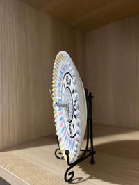 Image 5 of 5.5" Hand-Painted Ceramic Mandala Clock – Boho Wall Decor, Silent Clock
