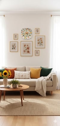 Image 4 of 11" Floral Ceramic Wall Clock, Gold Accent Porcelain Plate Clock, Unique Housewarming gift