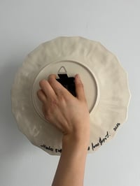 Image 5 of 10" Artisanal Teal & Gold Acanthus Leaf Ceramic Clock