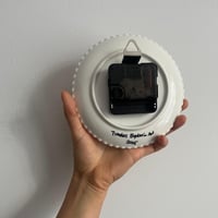 Image 5 of 5.5" Peach Blossom Ceramic Wall Clock, Unique Housewarming Gift, Hand Painted Silent Floral Decor