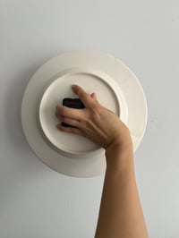 Image 5 of 11" Red Wall Clock | Hand-Painted Plate, Silent Decor