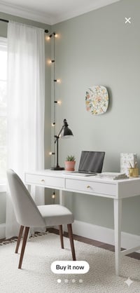 Image 5 of 11" Floral Ceramic Wall Clock, Gold Accent Porcelain Plate Clock, Unique Housewarming gift