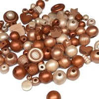 Image 1 of 100PC. COPPER  MIX hand dyed/painted wooden bead lots mixed size, shape and colors 
