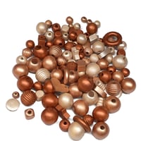 Image 8 of 100PC. COPPER  MIX hand dyed/painted wooden bead lots mixed size, shape and colors 