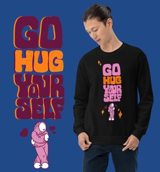 GO HUG YOURSELF // unisex sweatshirt // black