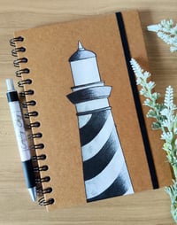 Lighthouse Notebook, Notebook, Stationery, A5, Recycled Notebook, Hand Drawn 