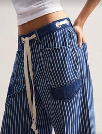 Image 1 of Indigo Striped Utility Pants