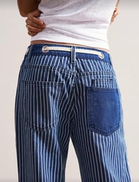 Image 3 of Indigo Striped Utility Pants
