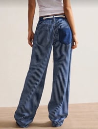 Image 4 of Indigo Striped Utility Pants