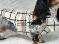 Image 1 of White/Beige Tartan Chest Cover Coat