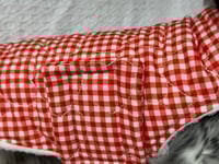 Image 4 of Red Gingham Puffer Strap Coat