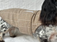 Image 1 of Wool Brown Houndstooth Strap Coat