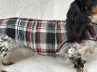 Image 1 of Black and Red Tartan Strap Coat