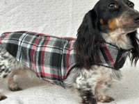 Image 4 of Black and Red Tartan Strap Coat
