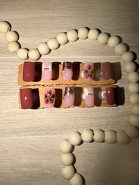 Image 1 of SHORT SQUARE BROWN & GOLD TUSCAN NAILS