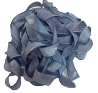 Image 4 of 1PC. ACID WASH JEANS 42" hand dyed wrist wrap bracelet silk ribbon//Yoga wrist wrap bracelet ribbon