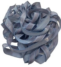 Image 1 of 1PC. ACID WASH JEANS 42" hand dyed wrist wrap bracelet silk ribbon//Yoga wrist wrap bracelet ribbon