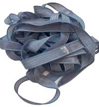 Image 2 of 1PC. ACID WASH JEANS 42" hand dyed wrist wrap bracelet silk ribbon//Yoga wrist wrap bracelet ribbon