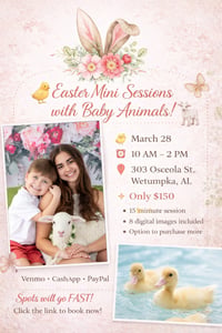 Image 1 of Easter Mini Sessions with Adorable Critters! 🐣🐐