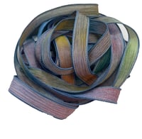 Image 2 of 1PC. GRAFFITI 42" hand dyed wrist wrap bracelet silk ribbon//Yoga wrist wrap bracelet ribbon