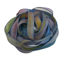 Image 1 of 1PC. GRAFFITI 42" hand dyed wrist wrap bracelet silk ribbon//Yoga wrist wrap bracelet ribbon