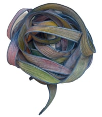 Image 3 of 1PC. GRAFFITI 42" hand dyed wrist wrap bracelet silk ribbon//Yoga wrist wrap bracelet ribbon