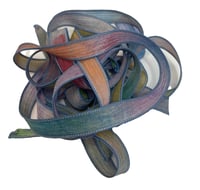 Image 4 of 1PC. GRAFFITI 42" hand dyed wrist wrap bracelet silk ribbon//Yoga wrist wrap bracelet ribbon