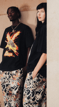 Image 2 of YOSHIO HONJO X LOCO MOSQUITO 'KINTARO RAIJYU' DRAWSTRING TROUSERS
