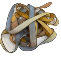 Image 1 of 1PC. RODEO 42" hand dyed wrist wrap bracelet silk ribbon//Yoga wrist wrap bracelet ribbon