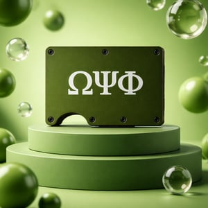 Omega Psi Phi card holder with money clip