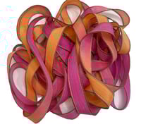 Image 1 of 1PC. TROPICAL CRUSH 42" hand dyed wrist wrap bracelet silk ribbon//Yoga wrist wrap bracelet ribbon