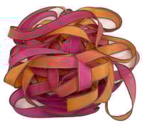 Image 2 of 1PC. TROPICAL CRUSH 42" hand dyed wrist wrap bracelet silk ribbon//Yoga wrist wrap bracelet ribbon