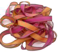 Image 3 of 1PC. TROPICAL CRUSH 42" hand dyed wrist wrap bracelet silk ribbon//Yoga wrist wrap bracelet ribbon