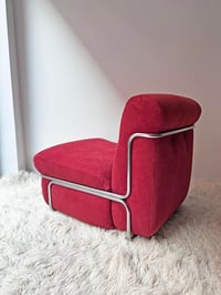 Image 4 of SILLÓN CROMADO CON PANA ROJA, AÑOS 70