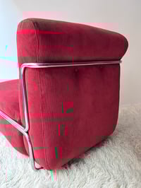 Image 5 of SILLÓN CROMADO CON PANA ROJA, AÑOS 70