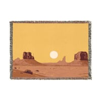 Image 1 of Desert Sunset Woven Blanket — Southwestern Landscape Throw