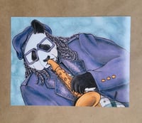 Mini Print--Panda Sax Player