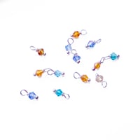 Image 1 of 10PC SAND CASTLE Multi Faceted AB Finish Austrian Crystal Flower Bead Charm//High Quality Bead Charm