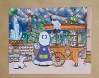 Mini Print--Swoopy Ghost Vending at the Crystal District Night Market