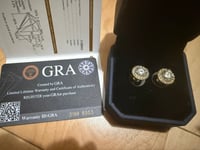 Image 5 of Moissanite Halo Stud Earrings